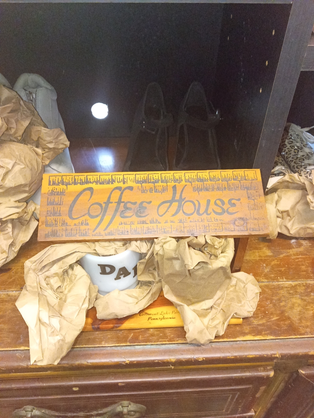 Source Unknown Orange Coffee House Wooden Sign